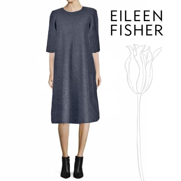 Eileen Fisher Dresses & Skirts - EILEEN FISHER Charcoal Grey Merona Wool Dress